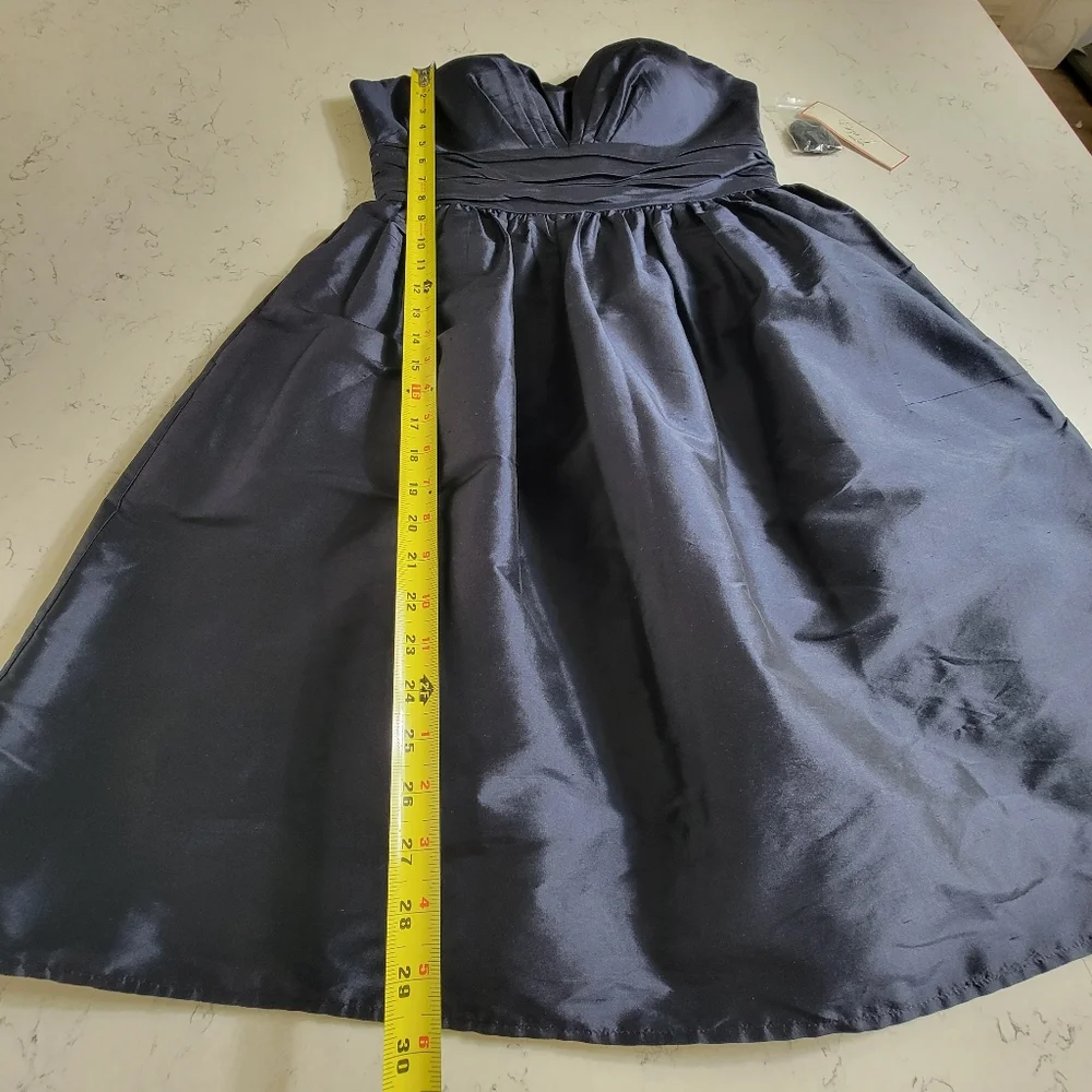 New Eliza J Silk Strapless Fit & Flare Blue Cocktail Dress Size 8 Wedding Guess